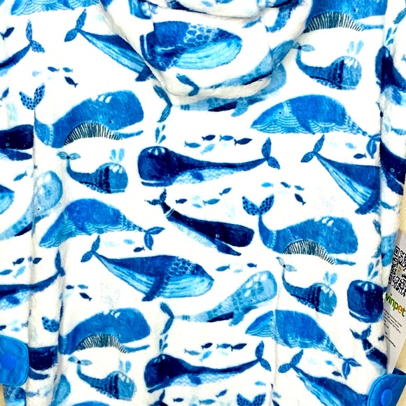 LOVINPET Soft Lightweight Flannel Dog Hoodie In Whale Hello There White Sz Large - Picture 11 of 12